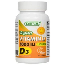 Vegan Vitamin D3 90 Veg Tabs 1000 IU by Deva Nutrition