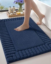 Navy Blue 20x31.5 Inch Bath Rugs Non Slip Washable Absorbent Floor Shower Mat