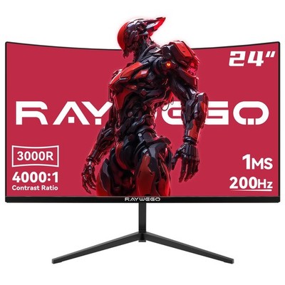 24 inch Curved Gaming Monitor 200Hz/180Hz 1ms,FHD 1920×1080P,4000:1 Contrast ...