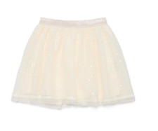 Wonder Nation NEW  Girl's sequined Mesh Tiered skirt size 7 Fresh Ivory