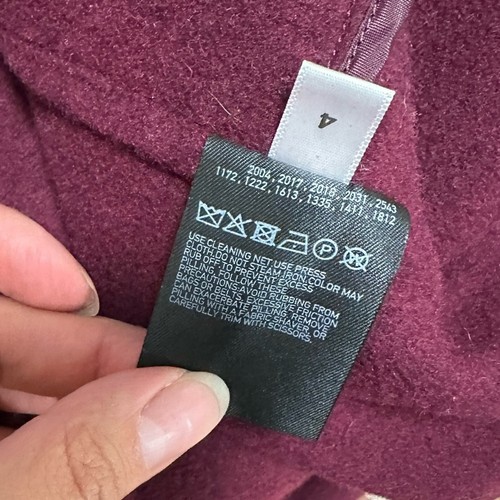 Uniqlo Double Face Mantel mit Kapuze weinrot rot Wollmischung Größe S - Bild 4 von 6
