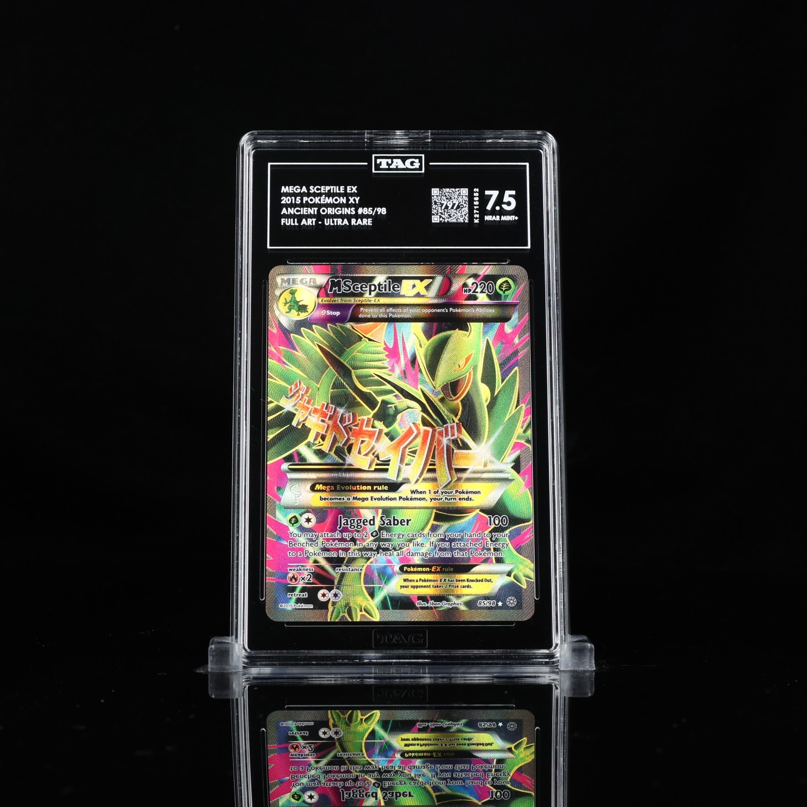 TAG 7.5 M Mega Sceptile EX Full Art 85/98 Pokemon XY Ancient Origins