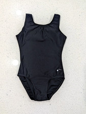 Destira Gymnastics Dance Leotard JR AXS Adult Extra Small Solid Black GLITTER