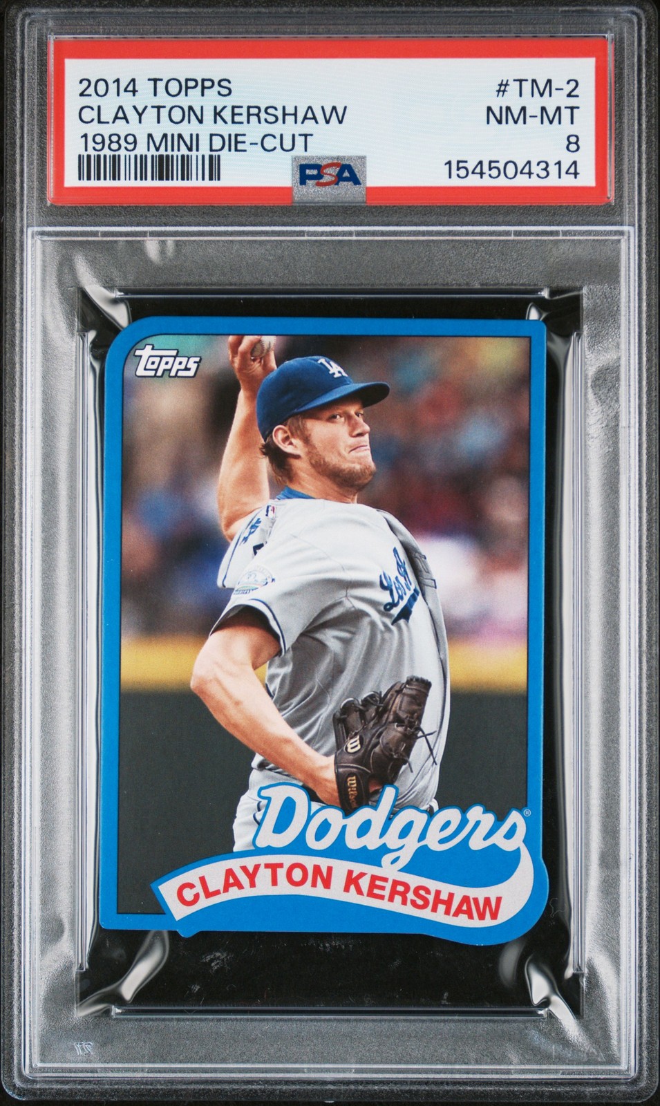 2014 TOPPS 1989 MINI DIE-CUT #TM-2 CLAYTON KERSHAW PSA 8 view 1