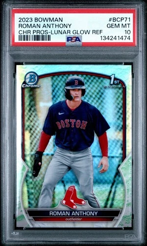 2023 Bowman - Chrome Prospects Roman Anthony #BCP-71 Lunar Glow Refractor PSA 10