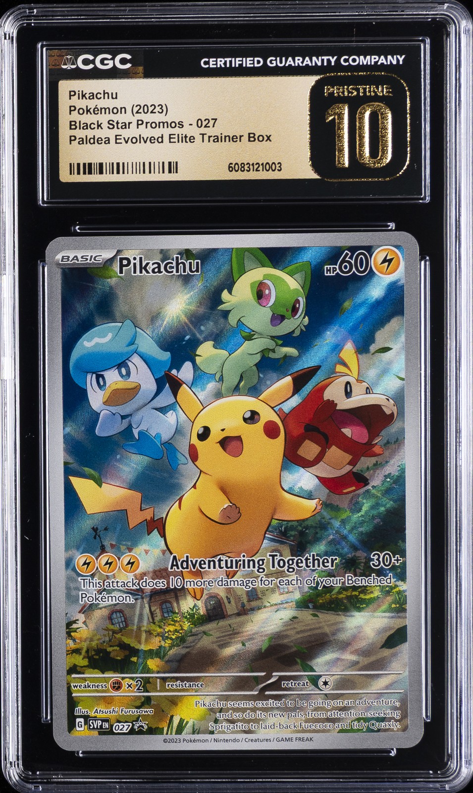 2023 POKEMON ENGLISH BLACK STAR PROMOS #027 PIKACHU CGC 10 PRISTINE