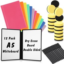 12 Pack A5 Dry Erase Board Double Sided Folding with Pen Eraser