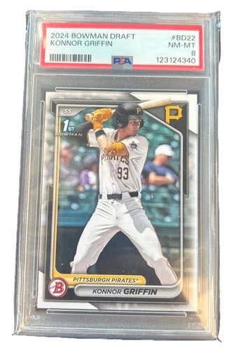 Topps 2024 Bowman Draft Konnor Griffin Rookie Pittsburgh Pirates BD-22 PSA 8