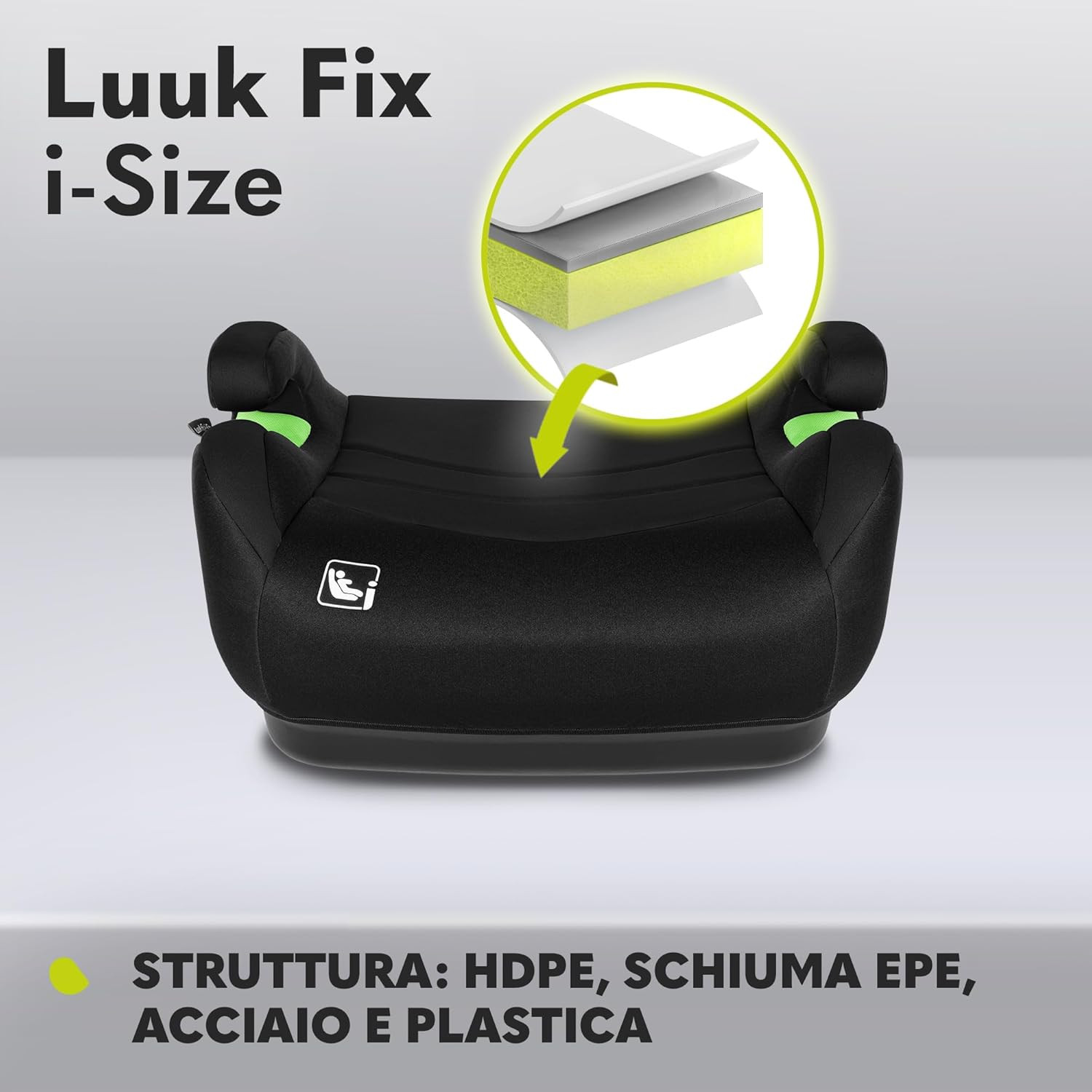 Seggiolino Auto Rialzo LUUK FIX I-Size Con ISOFIX per Bambini 125-150Cm / 22-36K foto 6