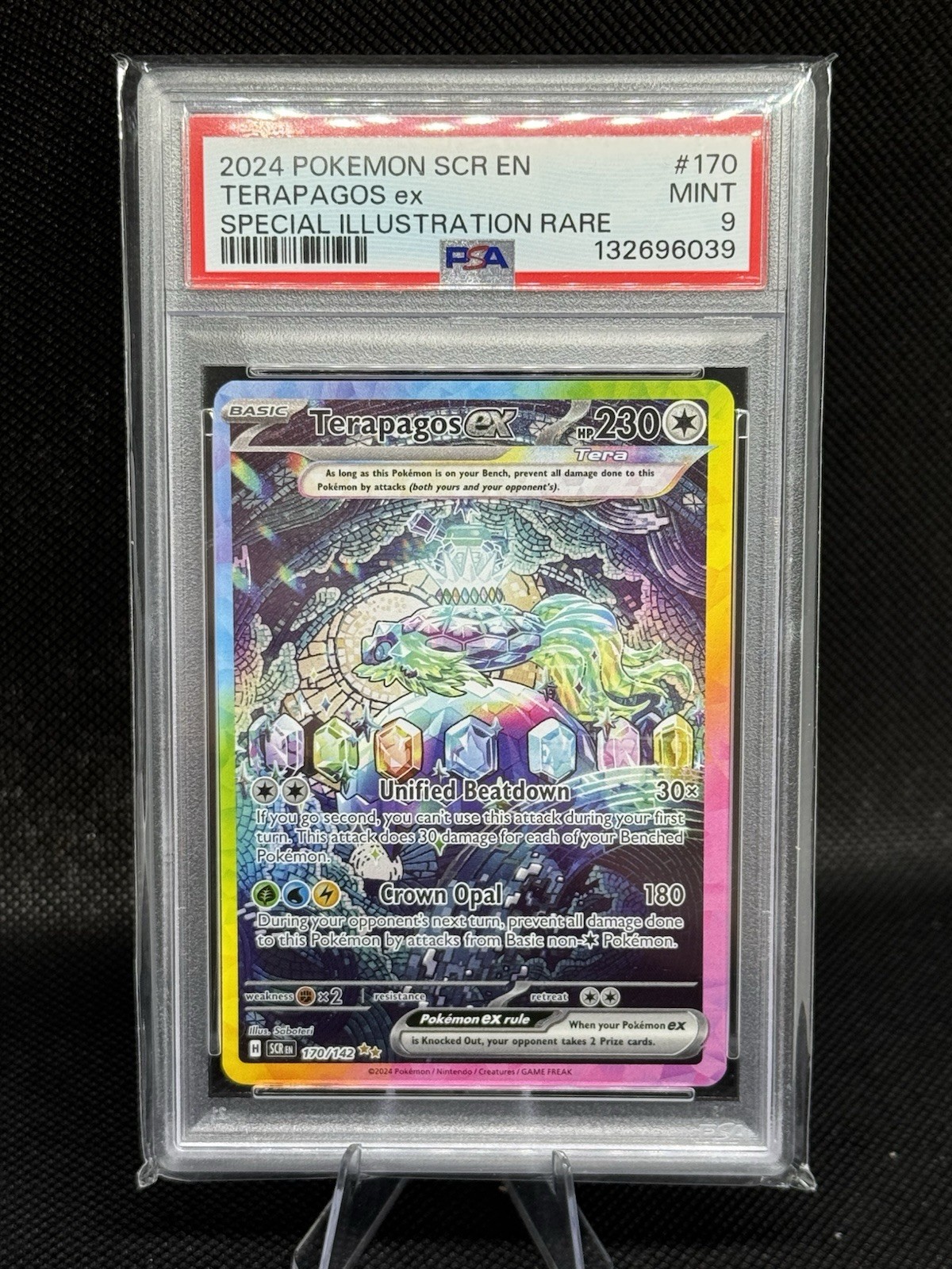 Terapagos EX Pokemon TCG Stellar Crown Special Illustration Rare 170/142 PSA 9