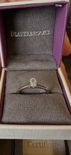 Oval Solitaire Diamond Engagement Ring 18ct Platinum Size L
