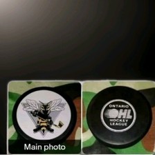 SARNIA STING VINTAGE OHL OFFICIAL HOCKEY PUCK MADE IN SLOVAKIA 🇸🇰 VEGUM MFG. 