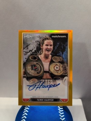 2024 Topps Chrome Boxing Terri Harper #CBA-THR Gold Refractor Auto 09/50!  