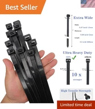 Long Zip Ties 24 inch Extra Wide Large Zip Ties Heavy Duty with 250 lbs Long