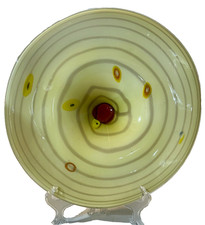 Massive 16" Vintage Murano Venetian Italian Glass Bowl Swirl Murrine