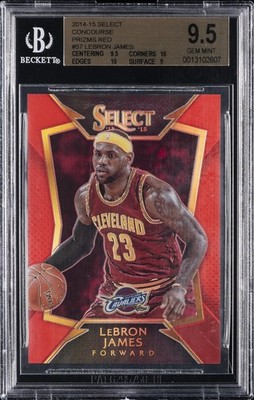 2014 PANINI SELECT RED PRIZM #57 LEBRON JAMES #/149 BGS 9.5