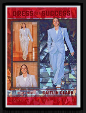 2025 Panini Caitlin Clark Chronicled #70 DRESS FOR SUCCESS Red Cracked Ice