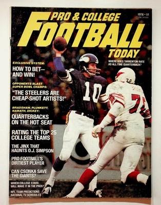 PRO & COLLEGE FOOTBALL TODAY Magazine 1976 O.J. Simpson Tarkenton NFL Phi