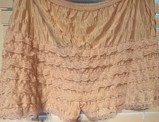Vintage PINK RUFFLES Bloomers Pantaloons ELASTIC WAIST Square Dance Panties M/L