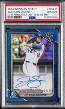 2024 BOWMAN DRAFT CHROME PRSPCT AUTOS #CPAJC JAC CAGLIANONE 28/150 PSA 10