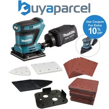 Makita DBO480Z 18v LXT 114mm Detail 1/4 Sheet Finishing Palm Sander + 62 Sheets