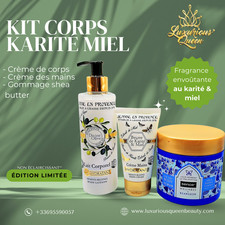 Coffret Soin Corps Gourmand Karité-Miel – 3 Soins + Gant Gommant dans Boîte Luxe