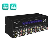 MT-VIKI 8 Port RCA switcher 8-way AV Selector Box Audio Video switch For TV Sate