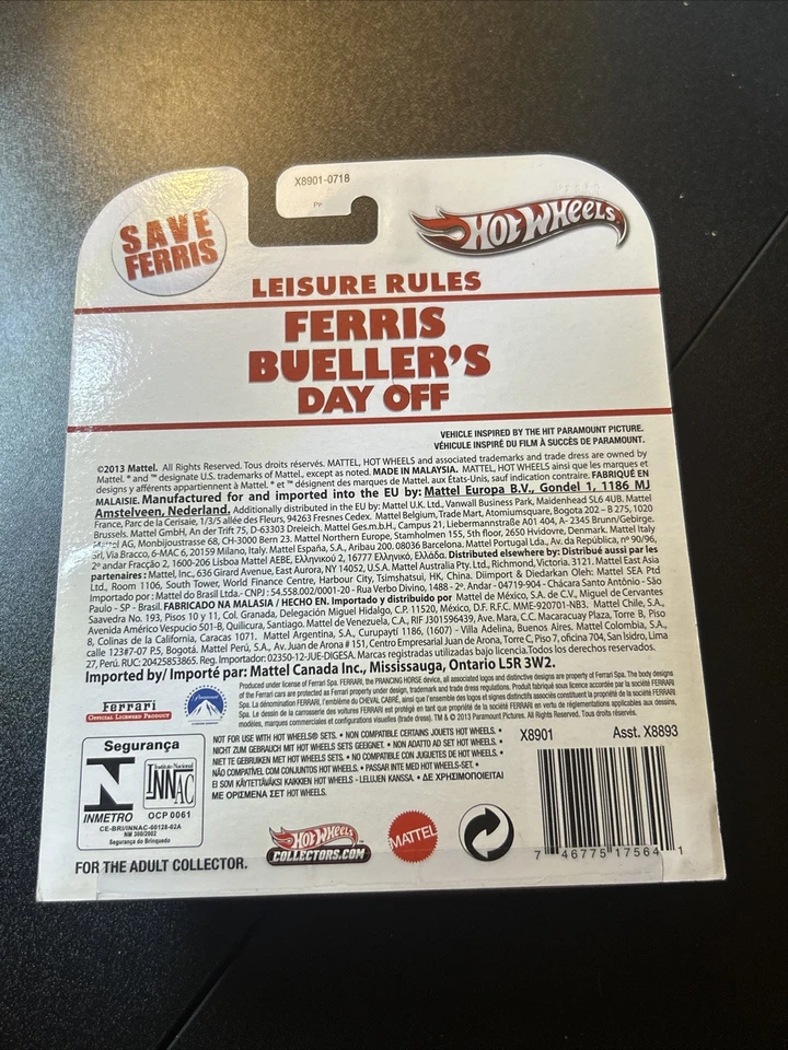 Hot Wheels Retro Entertainment Ferris Bueller’s Day Off Ferrari 250 California - Image 2 of 4