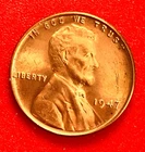 1947-P Lincoln Wheat Cent Penny GEM RED BU From an Original Bank Roll