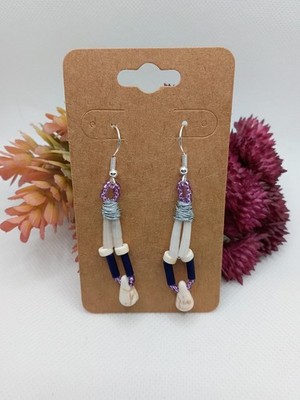 ''Simulated'' Wampum & Dentalium Shell with Howlite Earrings