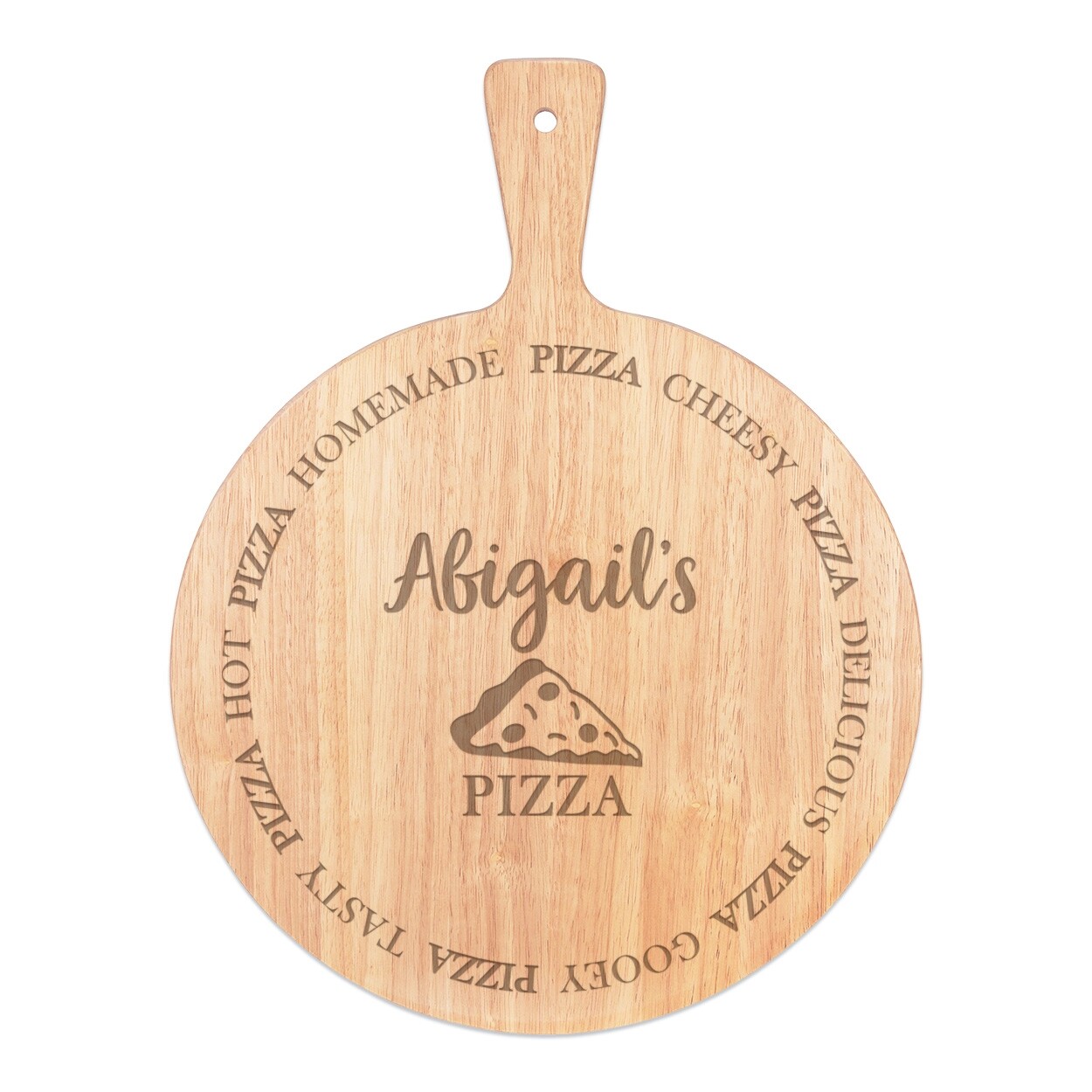 Personalised Pizza Board Names Circle Peel Serving Tray Paddle Round Custom