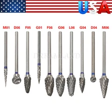 10x Dental Burs Acrylic Polisher Drills Burrs Tungsten Carbide Steel 2.35*6mm