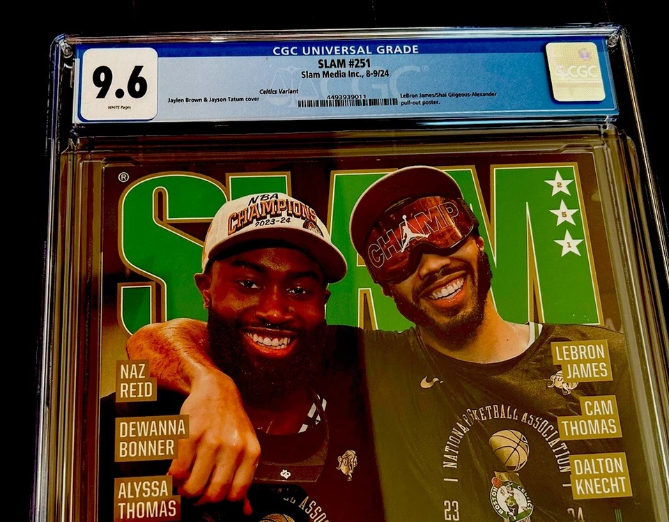 Jayson Tatum Raro 2024 Boston Celtics SLAM JAYLEN BROWN NBA Campeones CGC 9.6 Foto 2 de 3