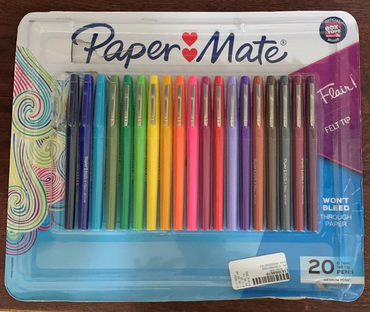 PaperMate Flair Pens No Bleed Assorted Colors 20 Pk - NEW - FREE SHIPPING