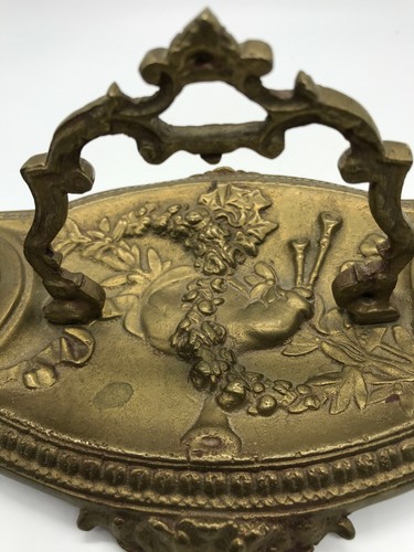Vintage Pier 1 calamaio calligrafia ottone India raro tema cornamusa scozzese - Foto 9 di 12