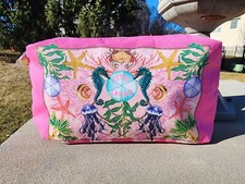 NEW - Estee Lauder small-medium size makeup bag - Pink - Sea Creature pattern