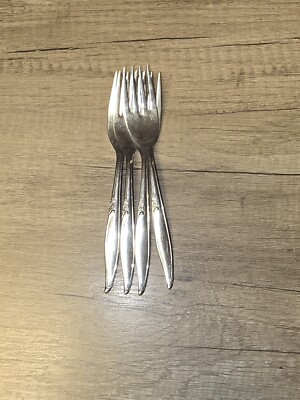 Oneida Kenwood FOREVER ROSE Stainless Set of 4 Forks USA Glossy Flatware
