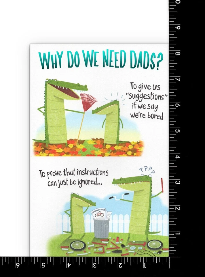 Large Funny FATHER'S DAY Card, "Why Do We Need Dads?" by American Greetings +✉ - Image 4 of 4