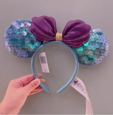 US Disney  Parks Little Mermaid Ariel Purple Mickey Mouse Minnie Ears Headband