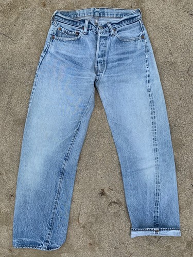 Jeans Levi's 501 Redline 1981 vintage con ribete - lavado ligero usado, hechos en EE. UU. - Imagen 2 de 12