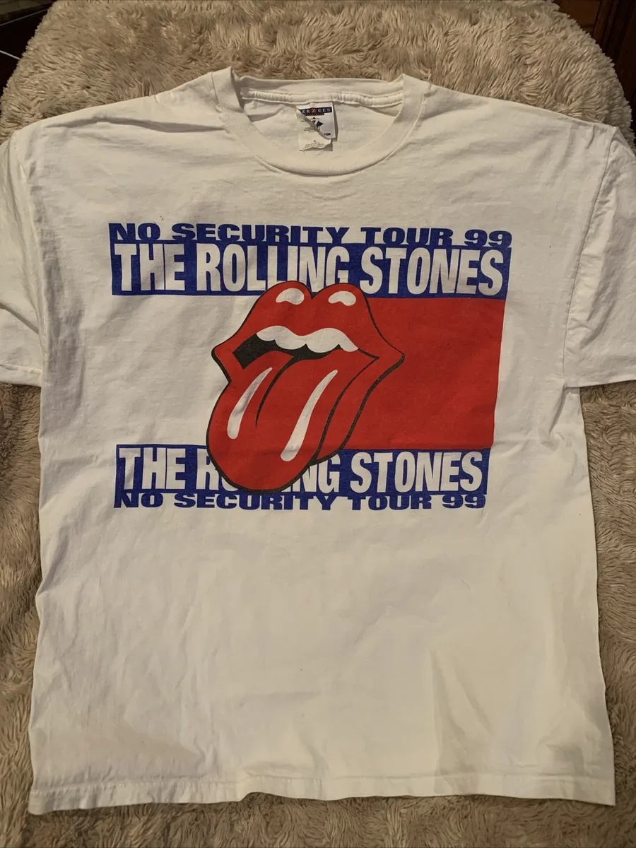 Vintage 1999 The Rolling Stones No Security Concert T Shirt White 