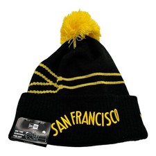 New Era San Francisco Warriors Beanie Knit Winter Hat Cap NBA Golden State Black