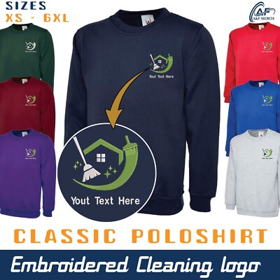Personalised Embroidered Cleaners Uniform Sweatshirt Housekeeping Cleaning Staff