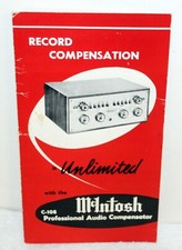 Vintage McIntosh C-108 Record Compensation Information Brochure Bulletin  1954