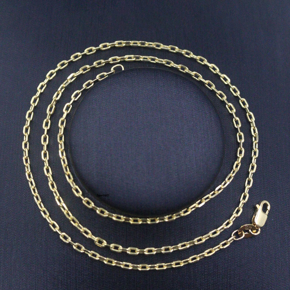 Authentic 18K Yellow Gold Necklace 2mmW Long Cable Chain 2.82.9g 18"L