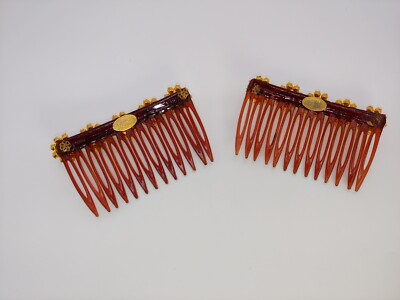 Miriam Haskell Hair Clip Comb Unsigned Old Hand Mirror  display picture 1