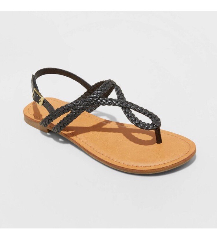 Universal Thread Womens Anabel Braided Thong Ankle Strap Sandals