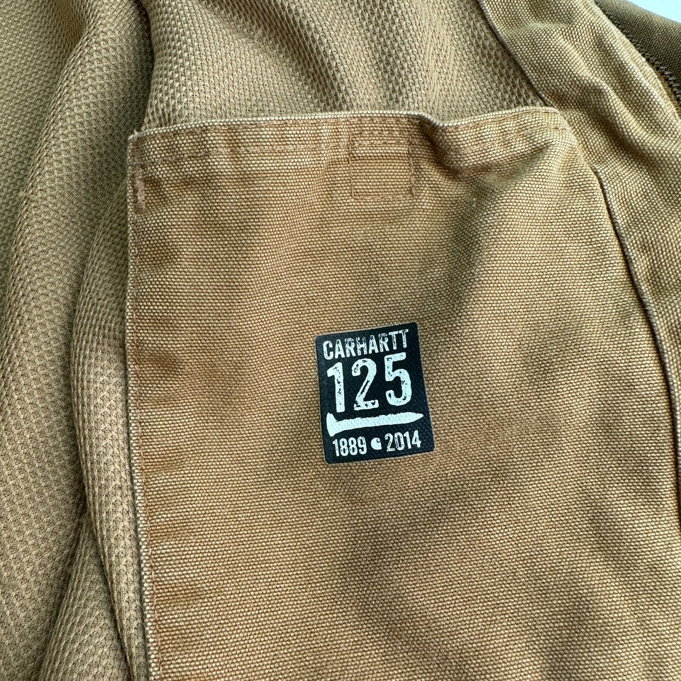 Vtg Carhartt J131 BRN Mens Duck Thermal Lined Active Work Jacket Size