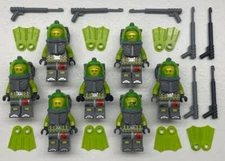 7 Lego Atlantis Divers Minifigs Lot: figures underwater scuba city town guys