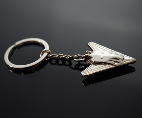 Stealth Air Plane Jet Space Ship Top Secret Keychains Silver Gift Keyfob Chrome - Picture 5 of 11